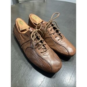 Maze Brown Leather Driving Shoes Hand Made in Italy Size EU 45 US 11